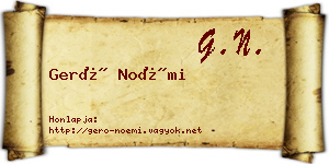 Gerő Noémi névjegykártya